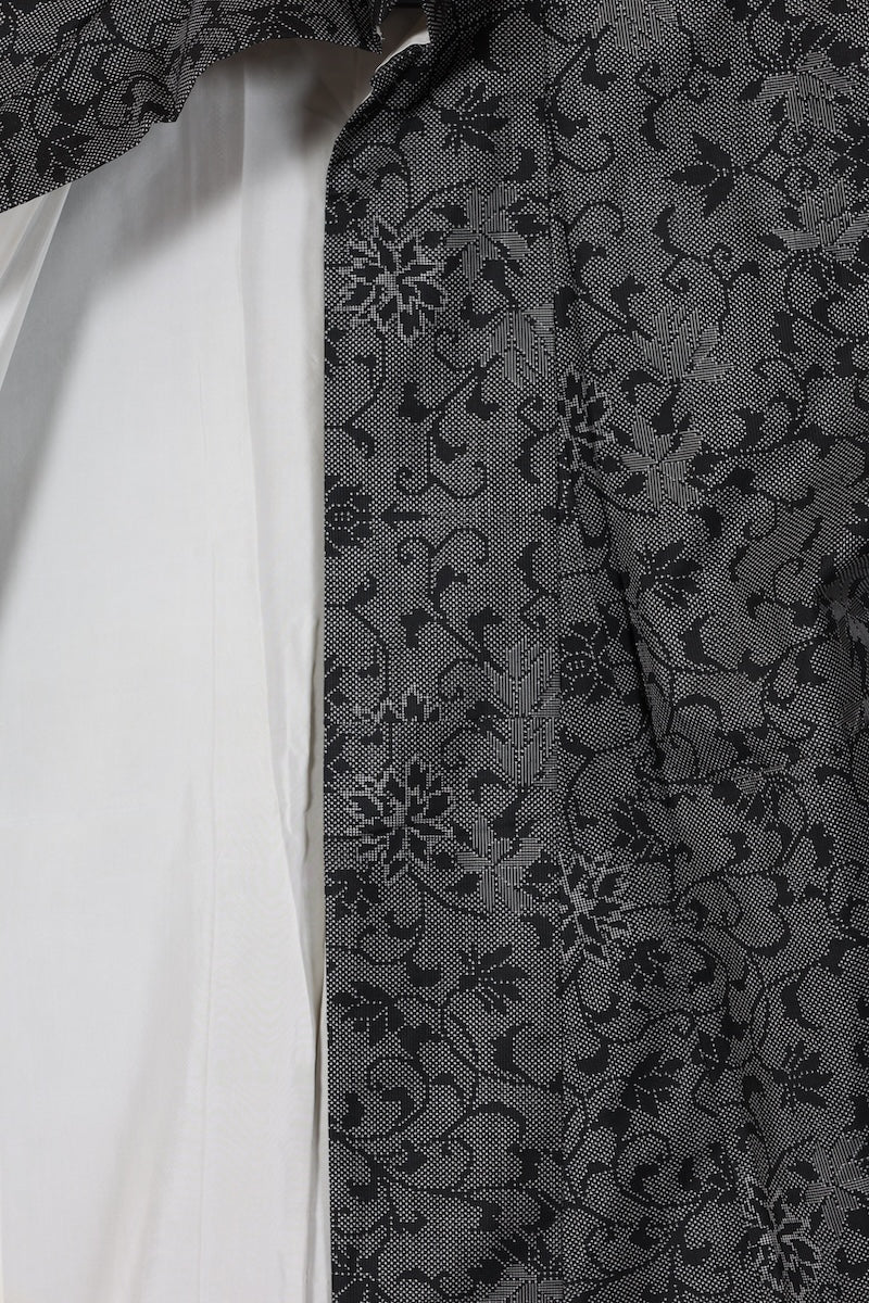 Japanese kimono used <Tsumugi> M-size silk 100% /B911
