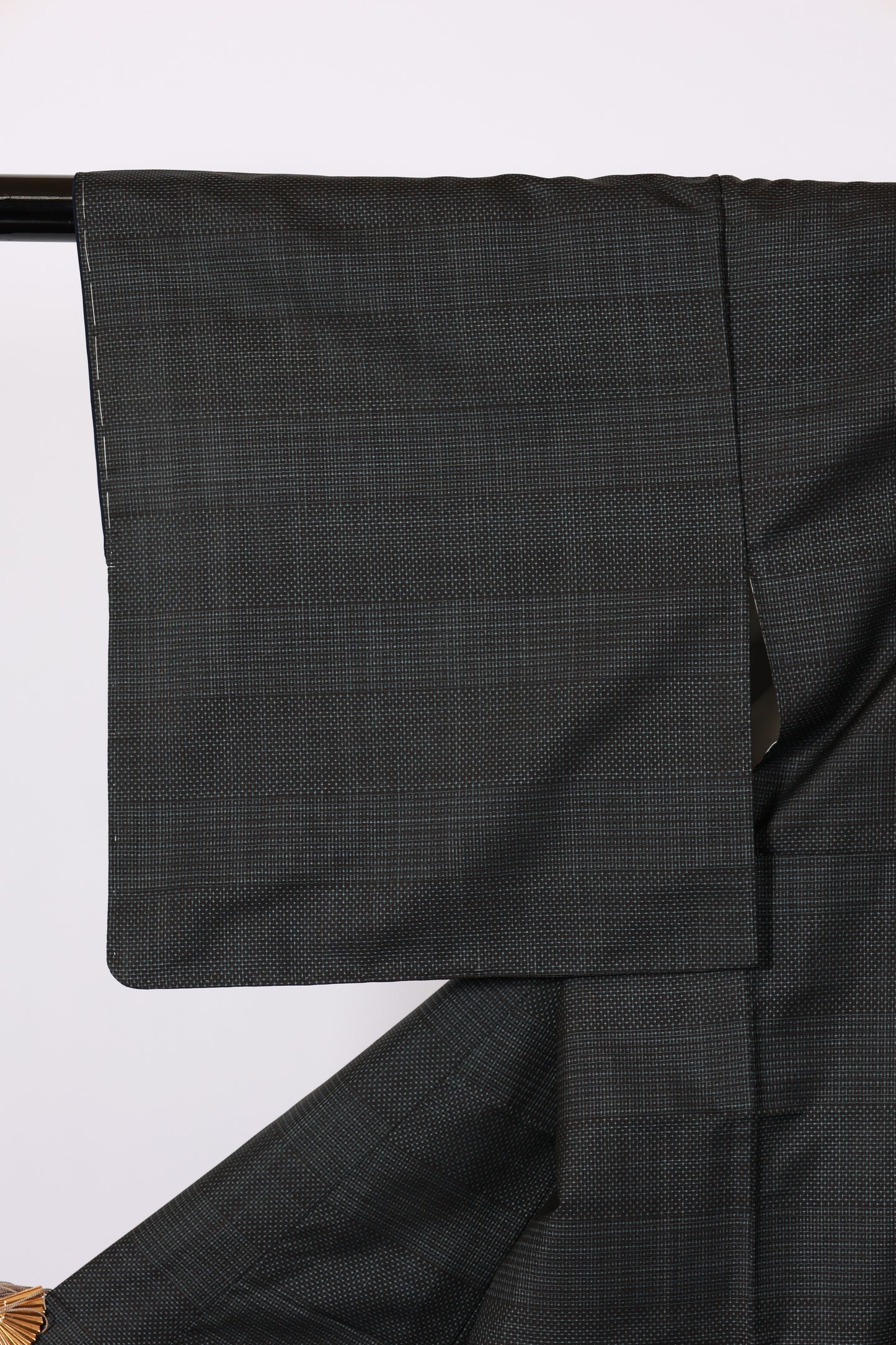 Japanese kimono used <Tsumugi> M-size silk 100% /B908