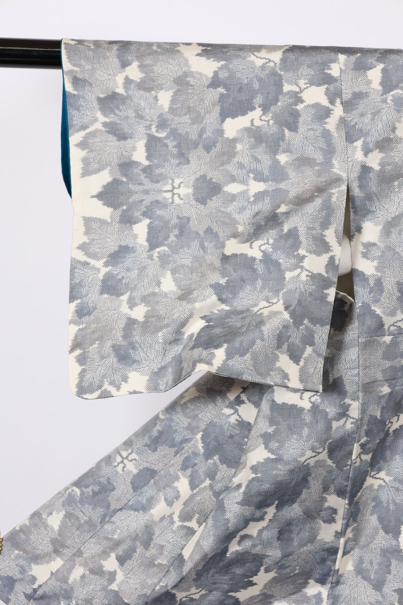 Japanese kimono used <Tsumugi> M-size silk 100% /B912