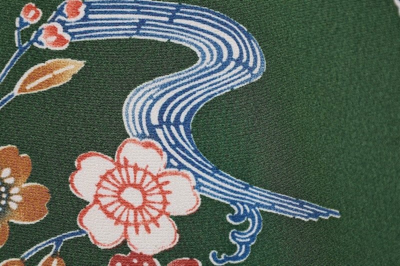 Japanese kimono used <Komon> L-size silk 100% /B943
