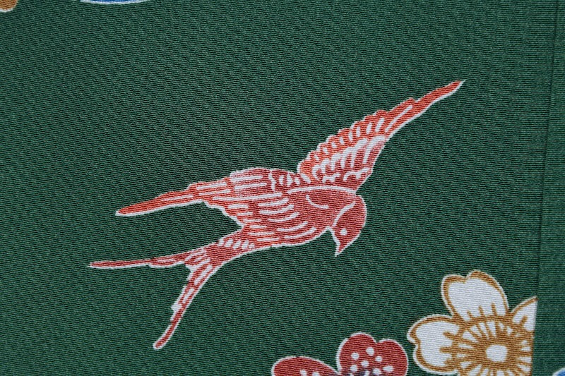 Japanese kimono used <Komon> L-size silk 100% /B943