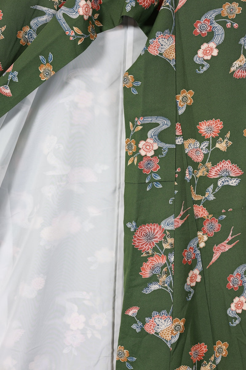 Japanese kimono used <Komon> L-size silk 100% /B943