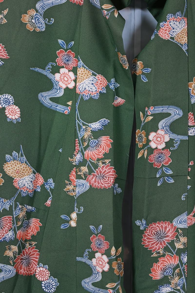 Japanese kimono used <Komon> L-size silk 100% /B943