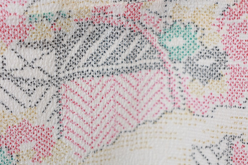 Japanese kimono used <Tsumugi> M-size silk 100% /B913