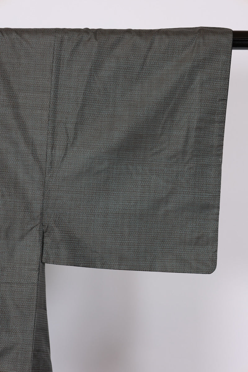 Japanese Men's kimono,haori 2piece set used M-size silk 100% /B914