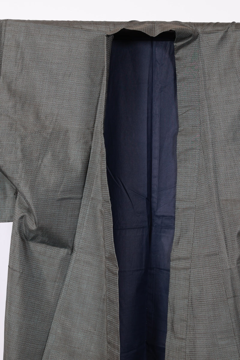 Japanese Men's kimono,haori 2piece set used M-size silk 100% /B914