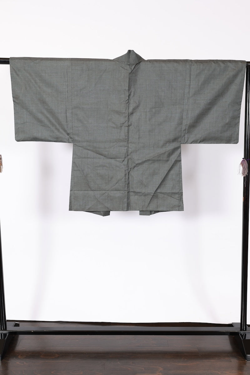 Japanese Men's kimono,haori 2piece set used M-size silk 100% /B914