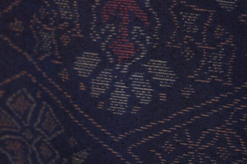 Japanese kimono used <Komonn> M-size silk wool /B915