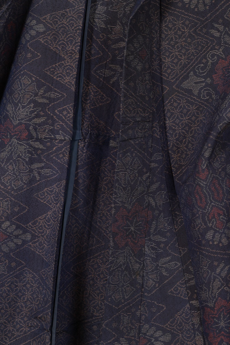 Japanese kimono used <Komonn> M-size silk wool /B915