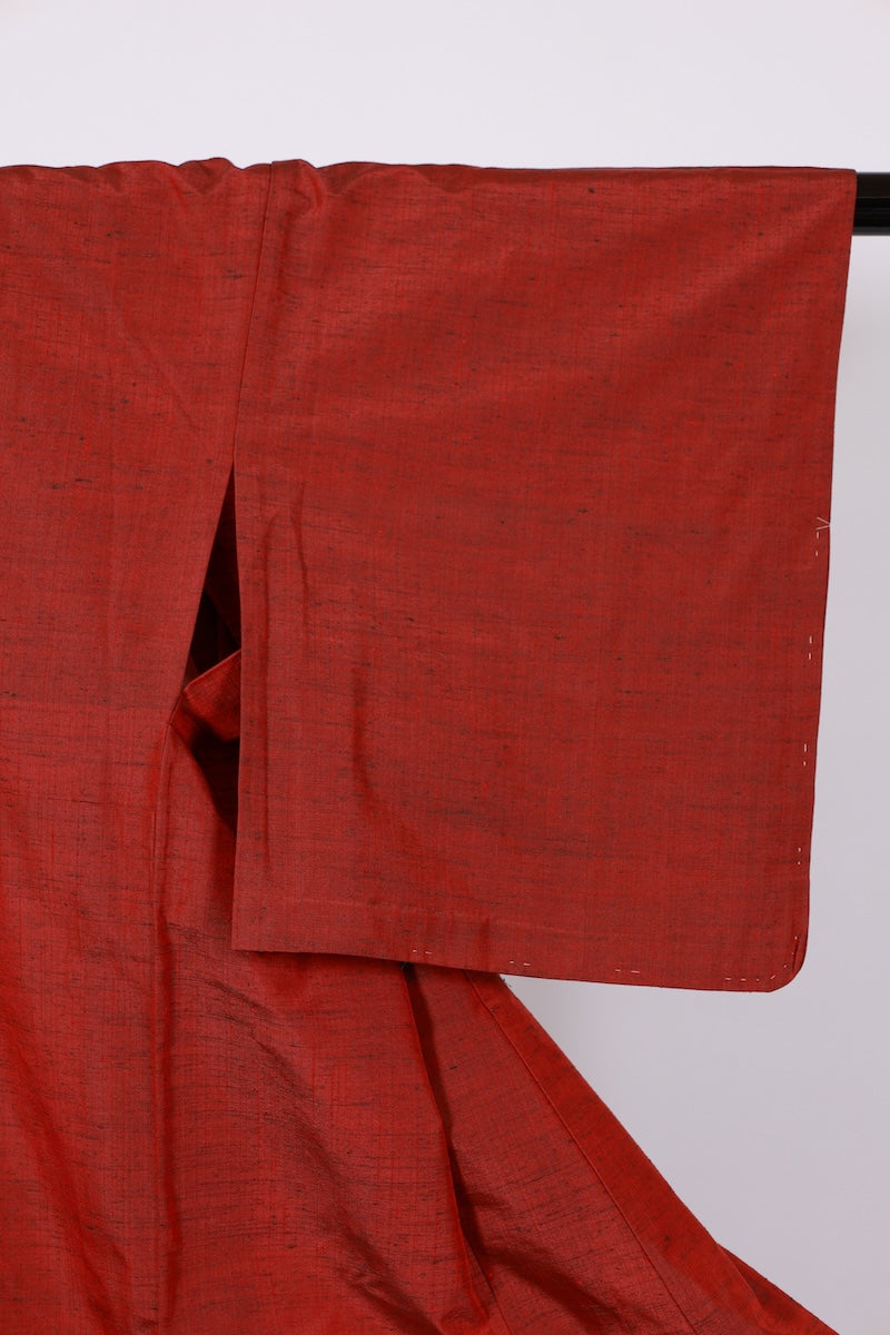 Japanese kimono used <Tsumugi> L-size silk 100% /B940