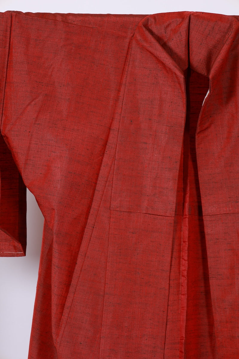 Japanese kimono used <Tsumugi> L-size silk 100% /B940