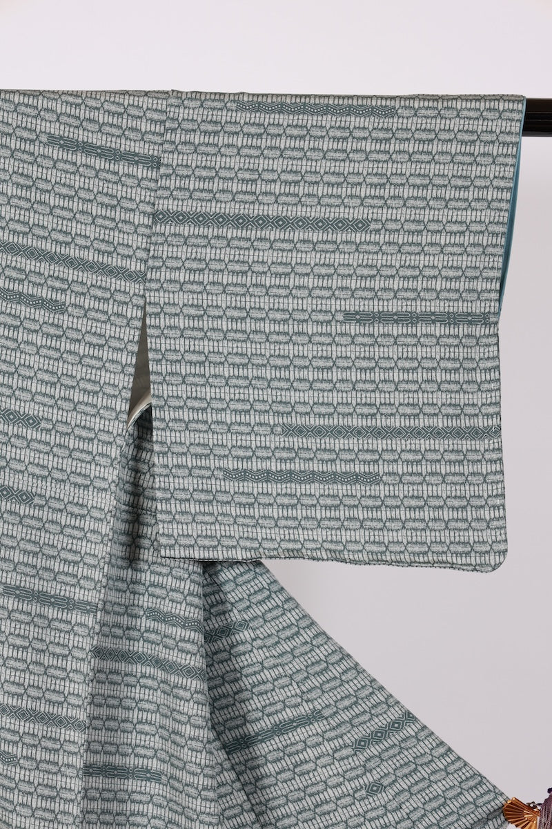 Japanese kimono Unused New <Tsumugi> S-size silk 100% /B916