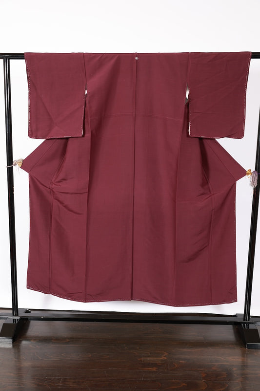 Japanese kimono Unused New <Tsumugi> M-size silk 100% /B919