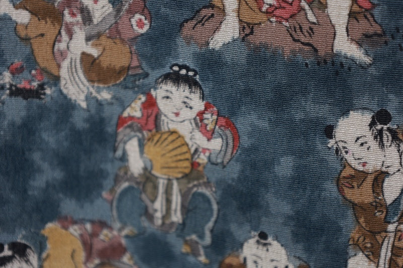 Japanese kimono used <Komon> L-size silk 100% /B918