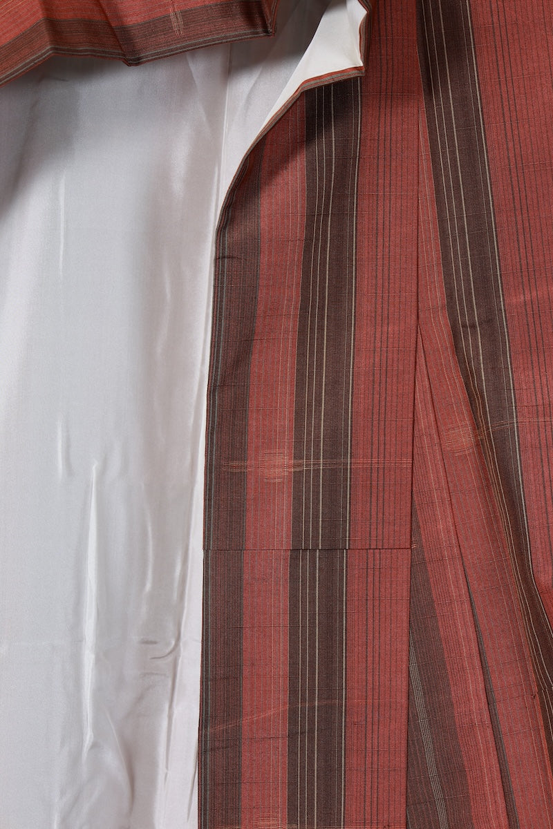 Japanese kimono Unused New <Tsumugi> M-size silk 100% /B943