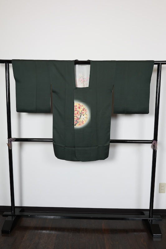Michiyuki used coat, green, gold, coral red, gray, gold leaf, R193