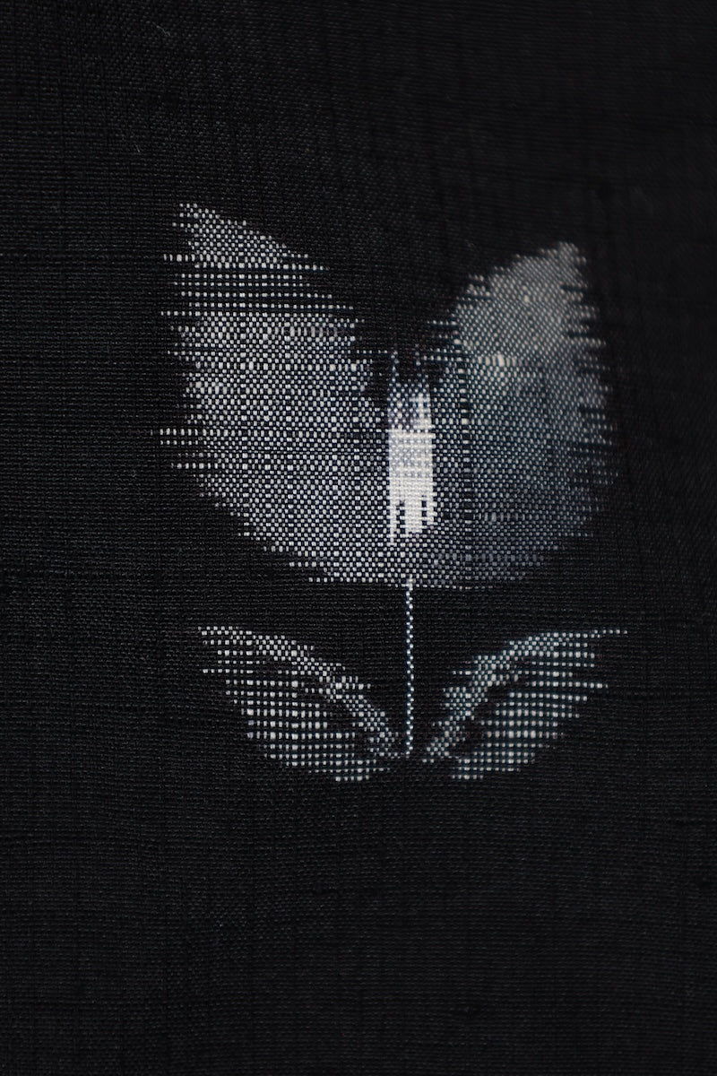Japanese kimono used <Tsumugi> M-size silk 100% /B948