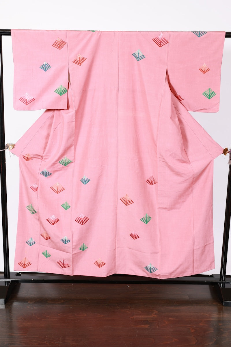 Japanese kimono used <tsukesage> M-size silk 100% /B947