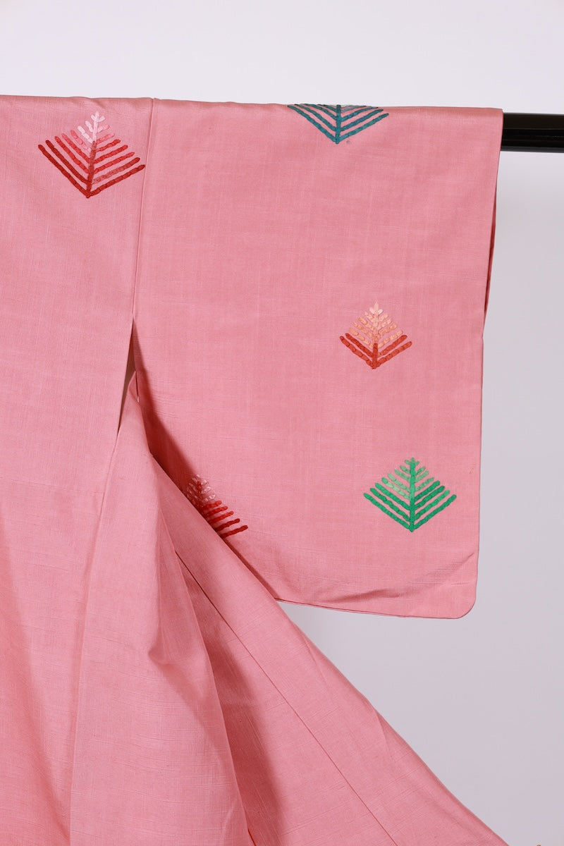 Japanese kimono used <tsukesage> M-size silk 100% /B947