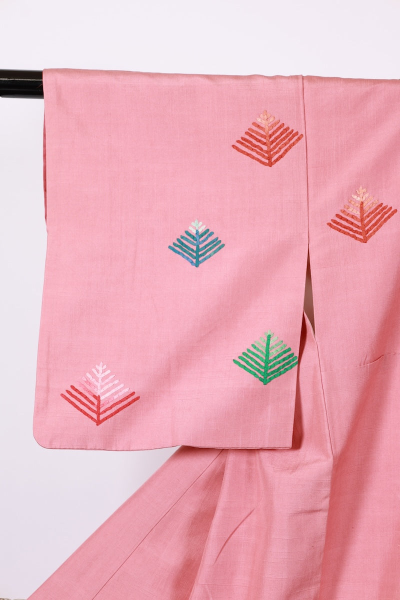 Japanese kimono used <tsukesage> M-size silk 100% /B947
