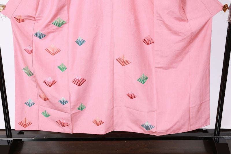 Japanese kimono used <tsukesage> M-size silk 100% /B947