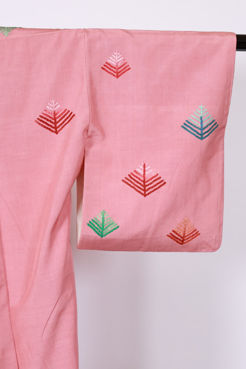 Japanese kimono used <tsukesage> M-size silk 100% /B947