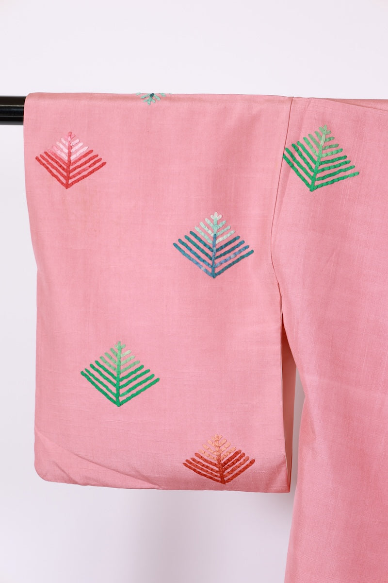 Japanese kimono used <tsukesage> M-size silk 100% /B947