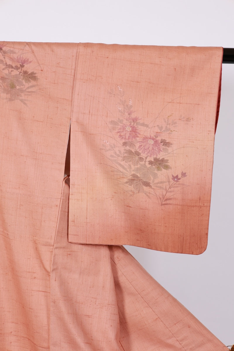 Japanese kimono used <houmongi> M-size silk 100% /B929