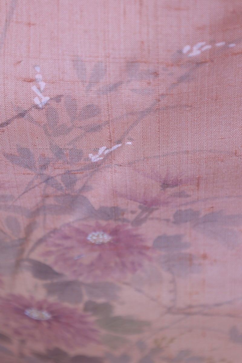 Japanese kimono used <houmongi> M-size silk 100% /B929