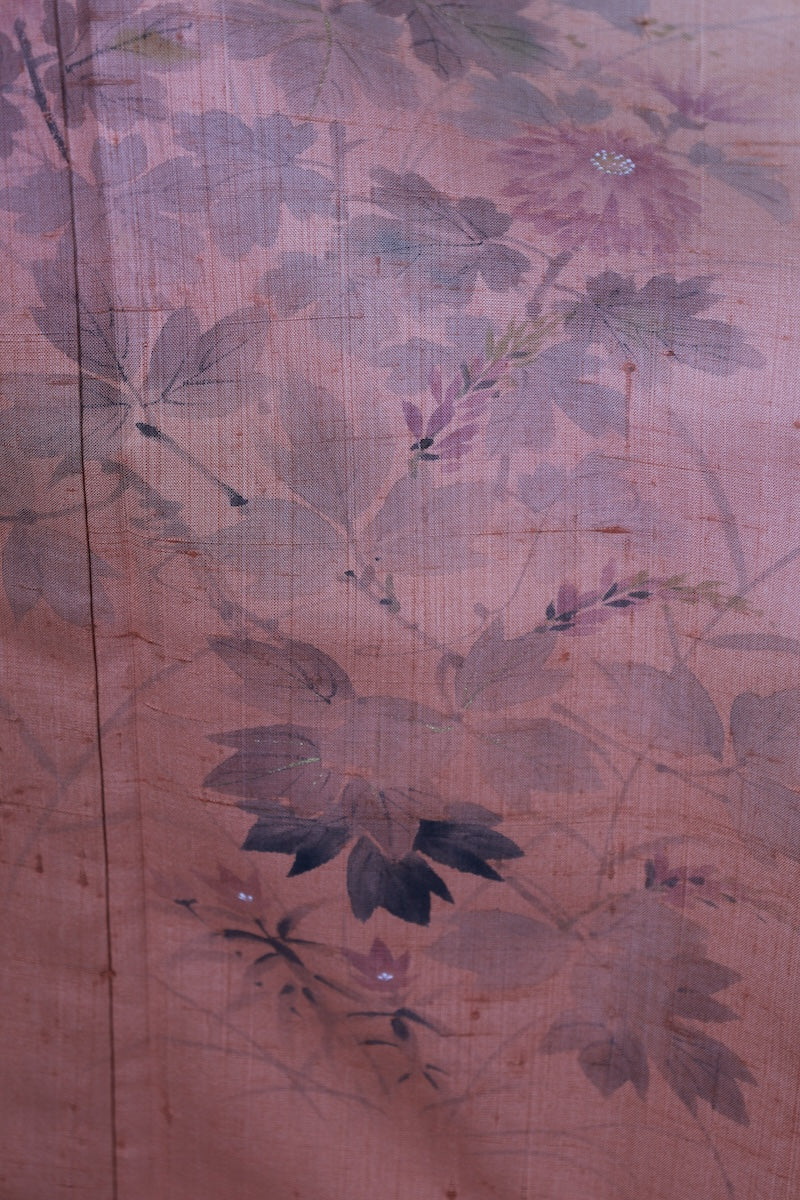 Japanese kimono used <houmongi> M-size silk 100% /B929