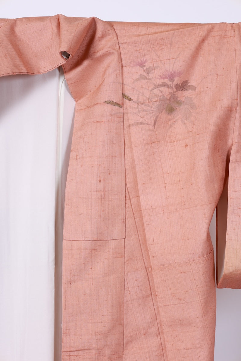 Japanese kimono used <houmongi> M-size silk 100% /B929