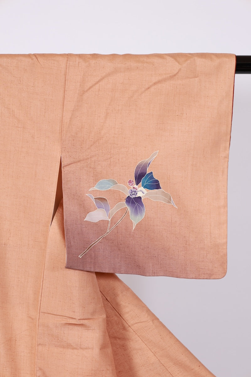Japanese kimono used <Tsumugi> M-size silk 100% /B920