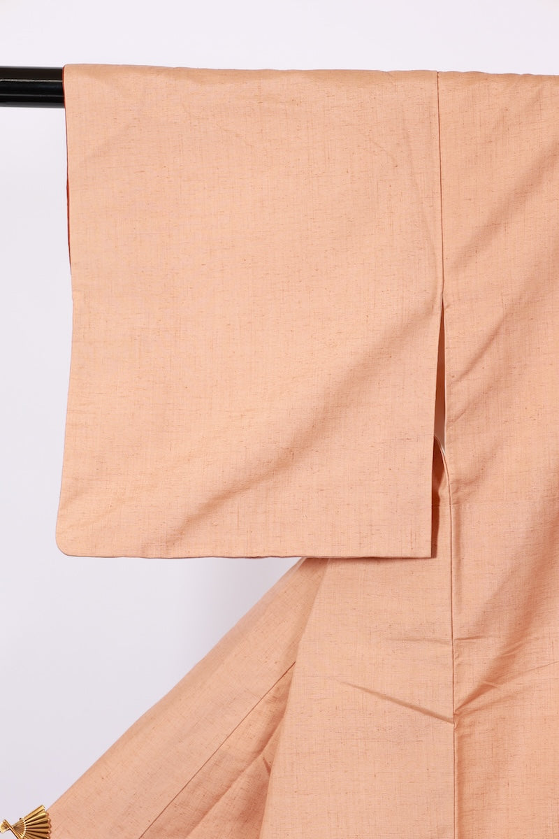 Japanese kimono used <Tsumugi> M-size silk 100% /B920