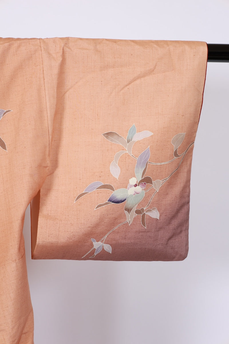 Japanese kimono used <Tsumugi> M-size silk 100% /B920