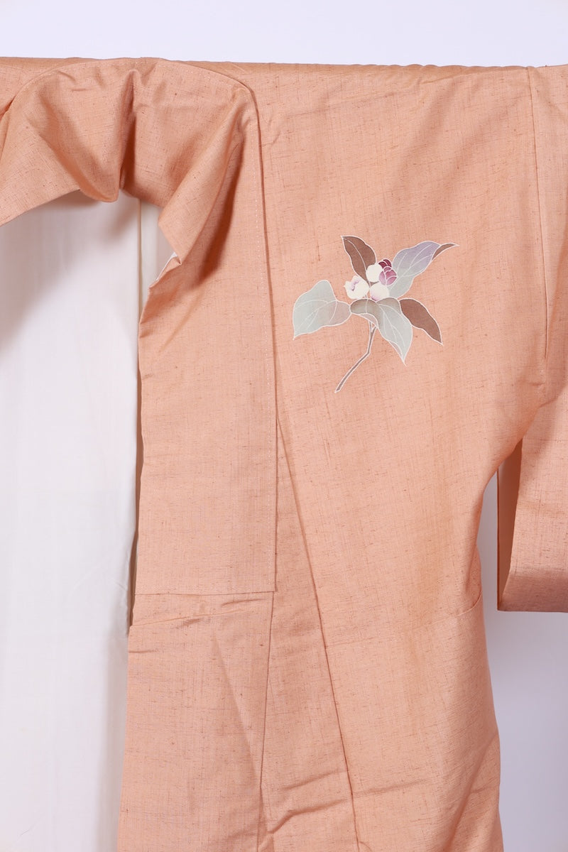 Japanese kimono used <Tsumugi> M-size silk 100% /B920