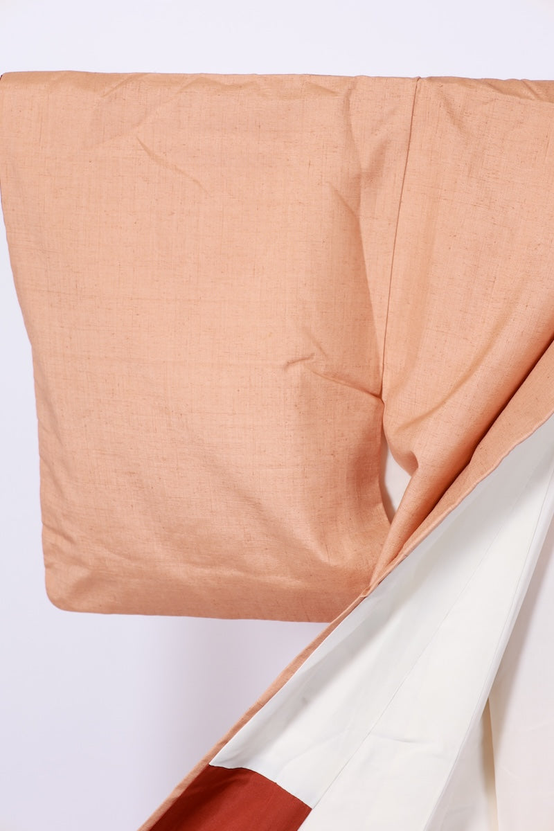 Japanese kimono used <Tsumugi> M-size silk 100% /B920