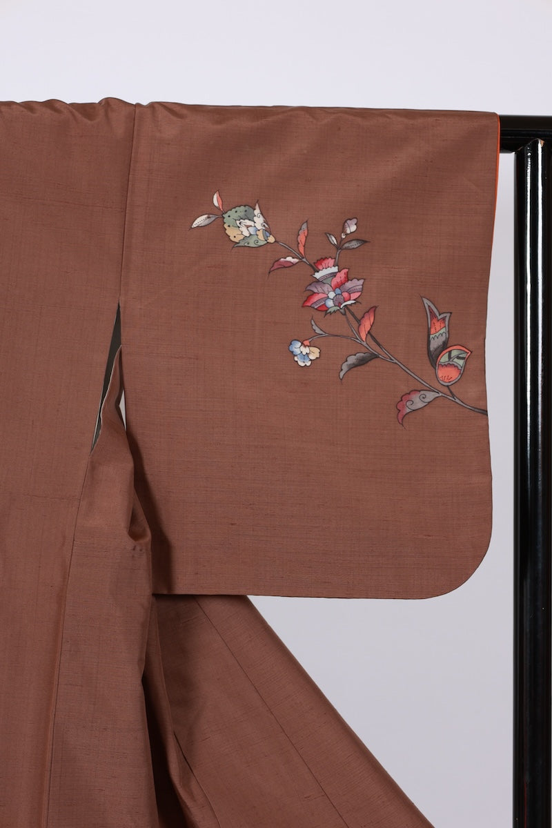 Japanese kimono used <houmongi> M-size silk 100% /B928