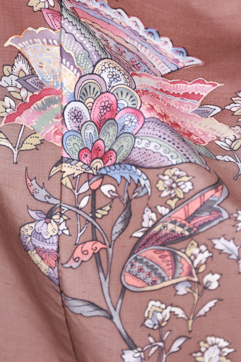Japanese kimono used <houmongi> M-size silk 100% /B928