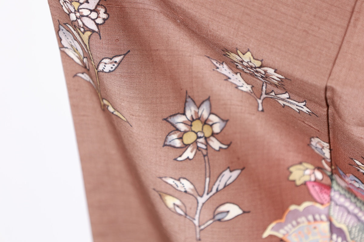 Japanese kimono used <houmongi> M-size silk 100% /B928