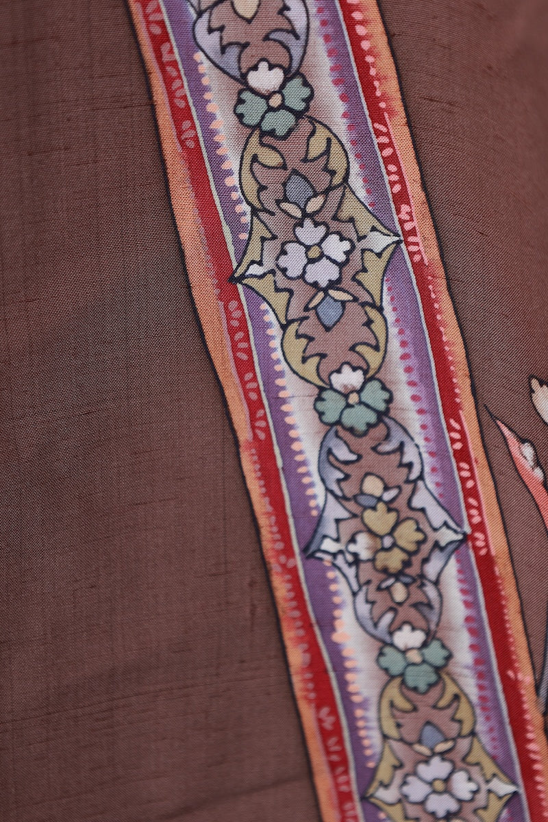 Japanese kimono used <houmongi> M-size silk 100% /B928