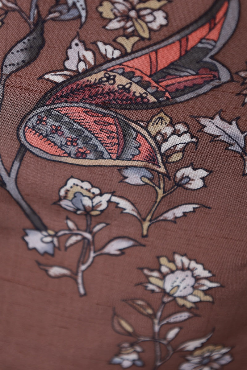 Japanese kimono used <houmongi> M-size silk 100% /B928