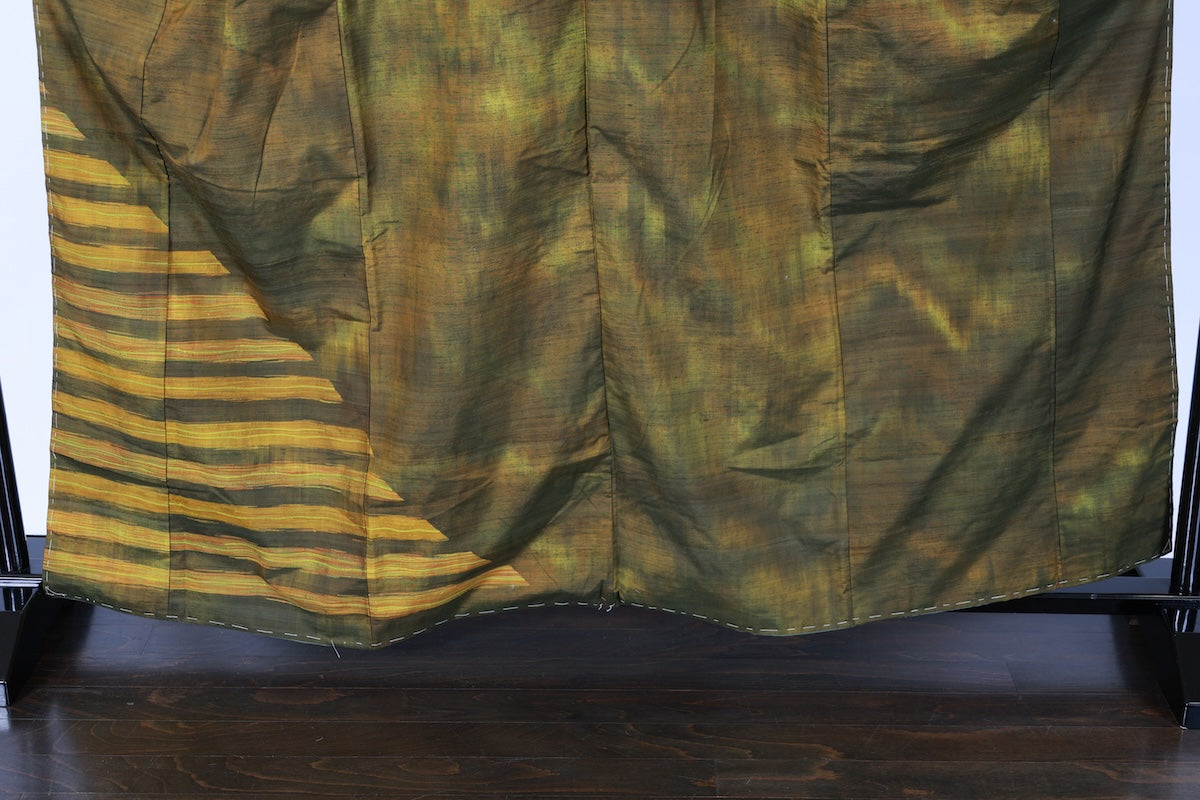 Japanese kimono Unused New <Tsumugi,Houmongi> L-size silk 100% /B936