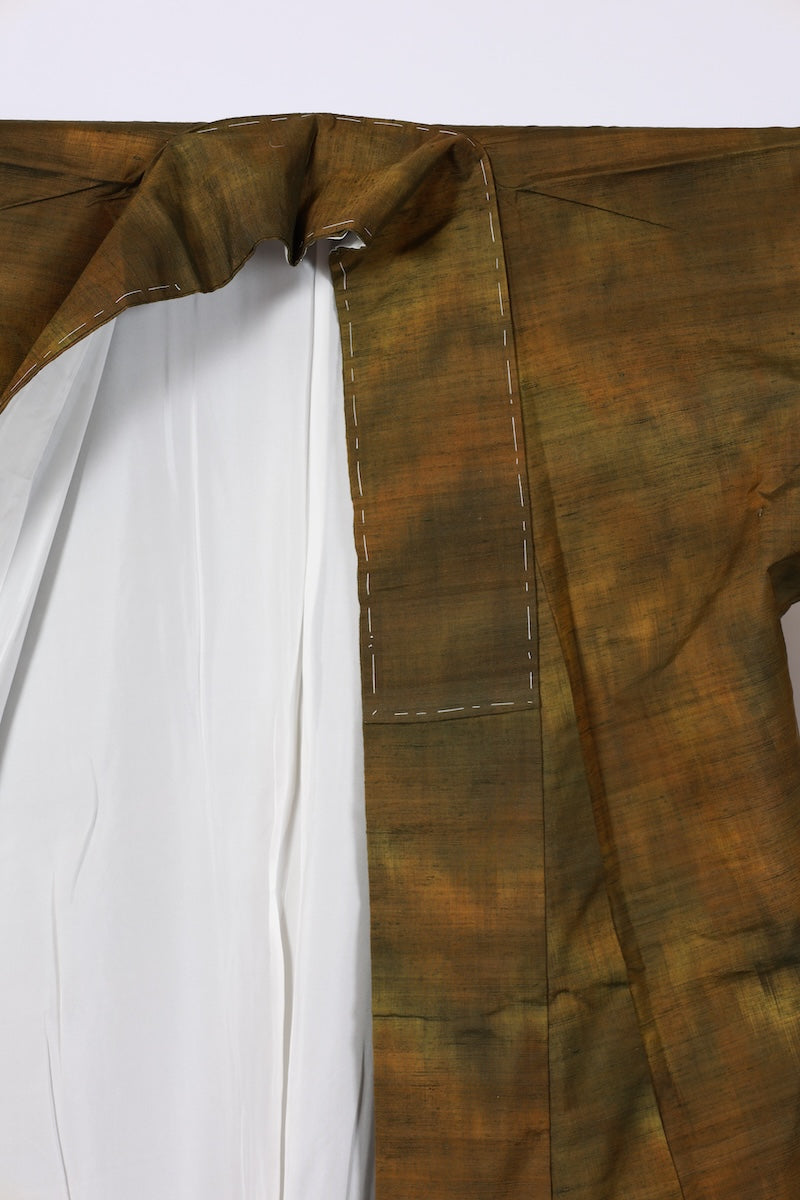 Japanese kimono Unused New <Tsumugi,Houmongi> L-size silk 100% /B936