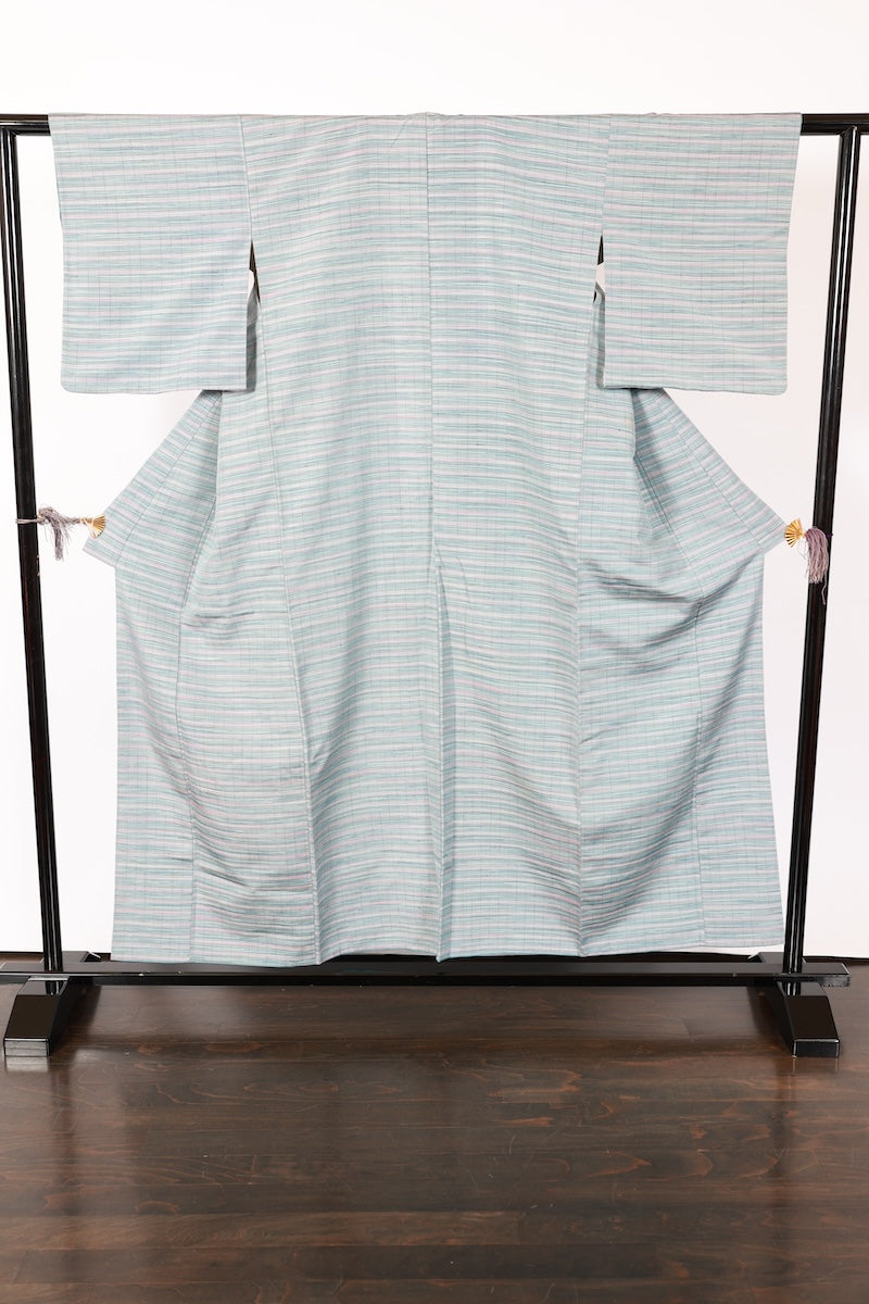 Japanese kimono used <Tsumugi> M-size silk 100% /B932