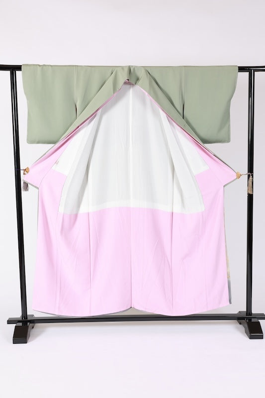 Japanese kimono New(Irotome) M-size 100% silk/K296