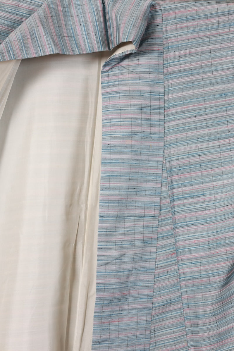 Japanese kimono used <Tsumugi> M-size silk 100% /B932