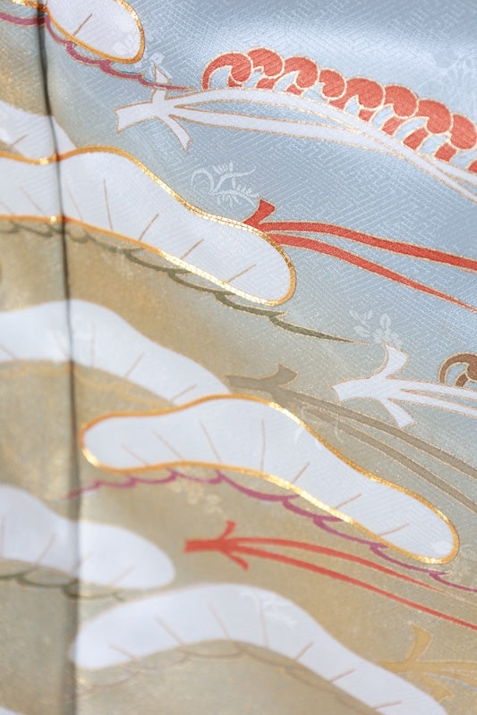 Japanese kimono New(Irotome) M-size 100% silk /K295
