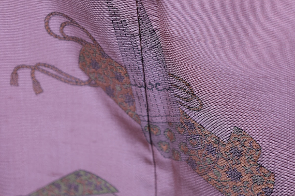Japanese kimono used <Tsukesage> L-size silk 100% /B922