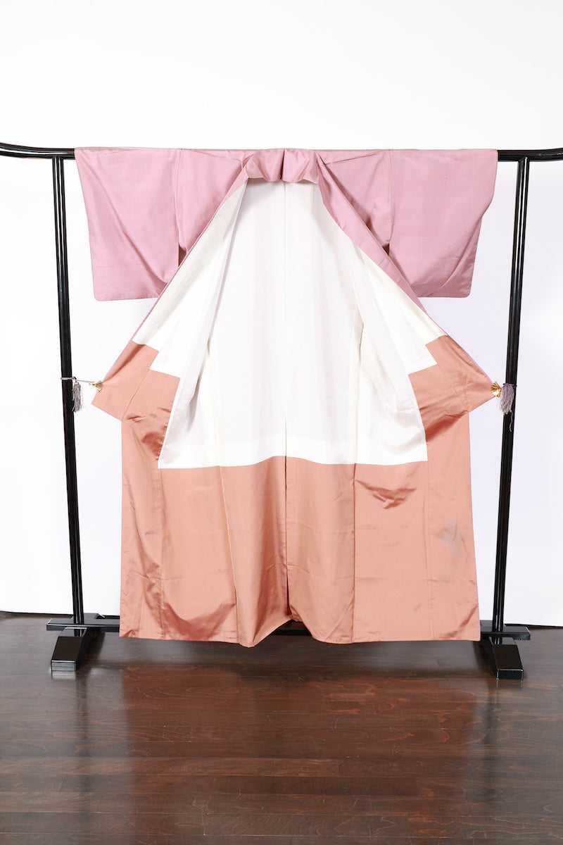 Japanese kimono used <Tsukesage> L-size silk 100% /B922