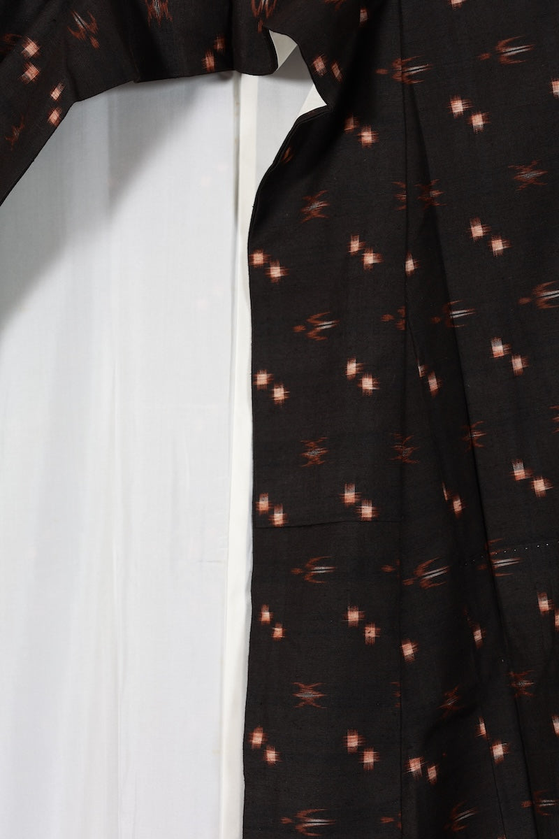Japanese kimono used <Tsumugi> M-size silk 100% /B934
